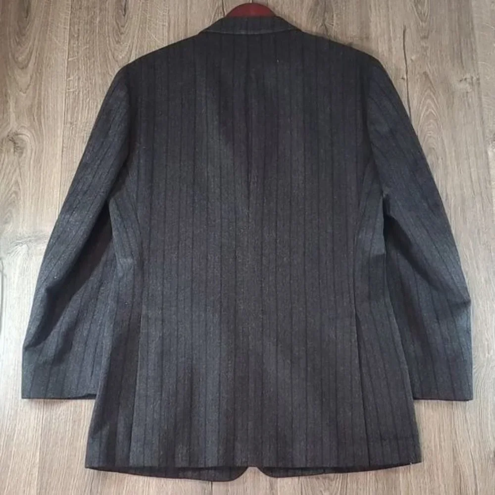 Z Zegna Unstructured Sport Coat Wool Angora Gray Stripe 48‎ EU 38 US